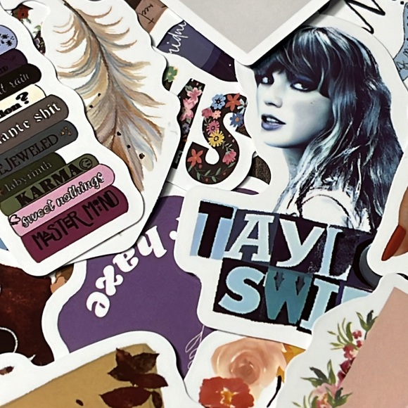 5for$10 Singer Taylor Swift Vibrant 50Pc Album Stickers Stick on Notebooks - Picture 2 of 4
